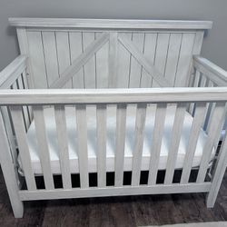 Slightly Used Crib and Mattress For Sale