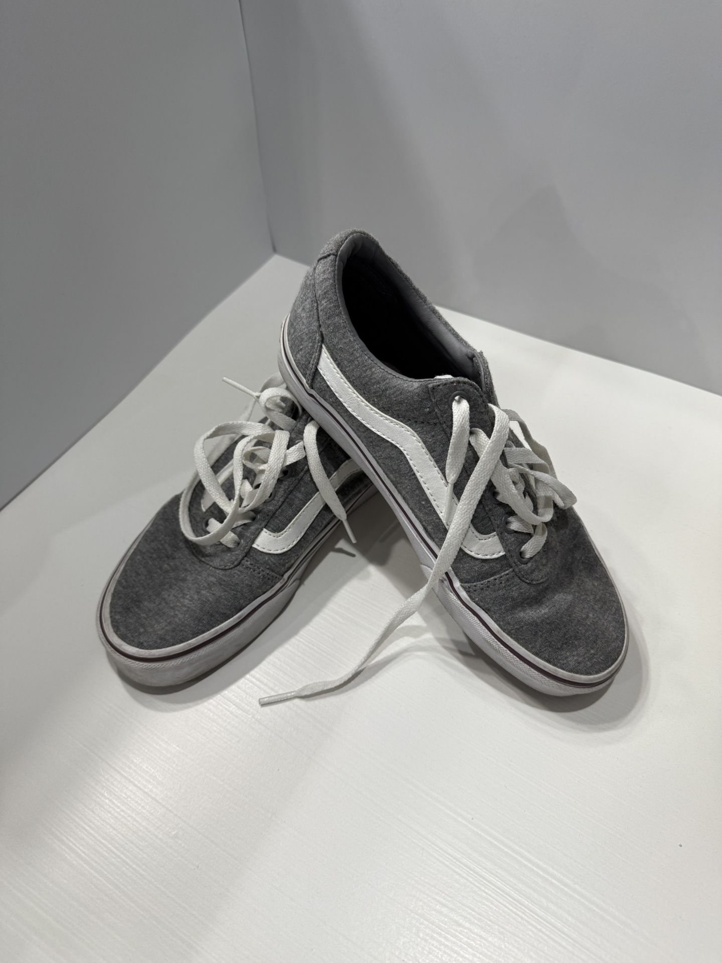 Grey And White Vans Trainers
