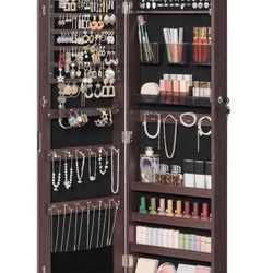 SONGMICS Jewelry Cabinet Armoire With Mirror