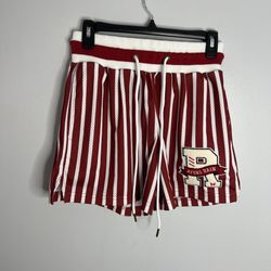 Ryoko Rain Mesh Striped Shorts Mens Small Red