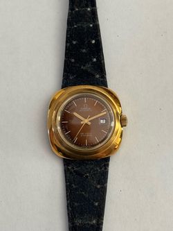 Vintage Ladies Omega De Ville Dynamic Automatic Gold Plated Brown Dial Watch Tool 102