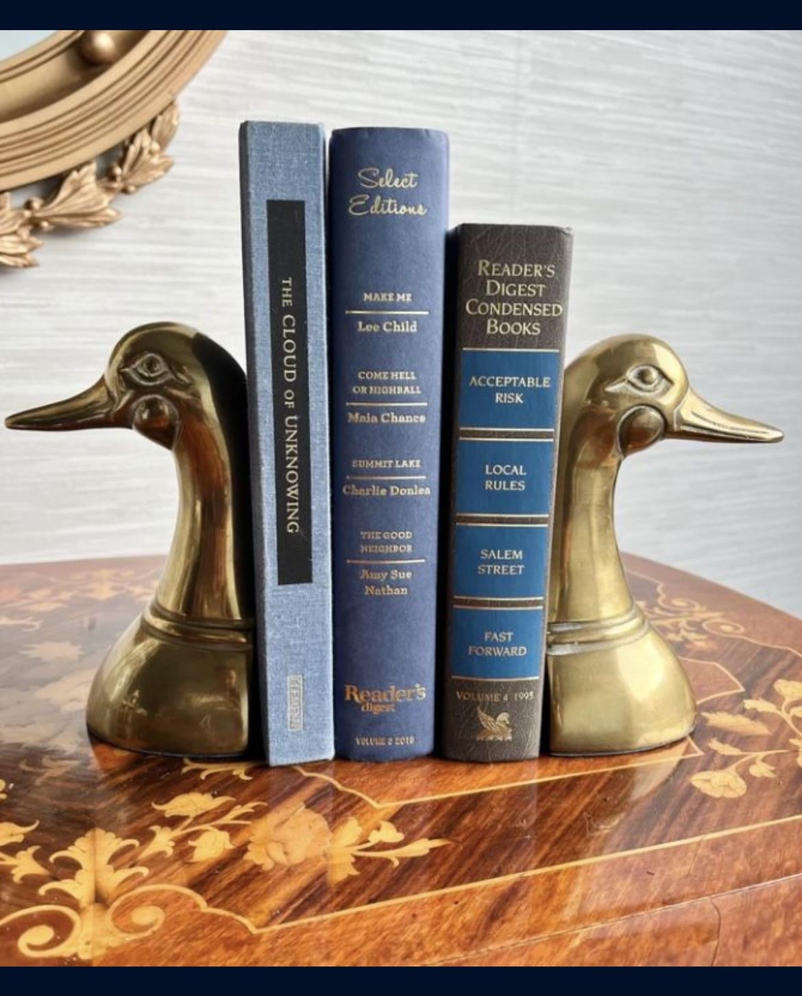 Pair of Mid Century Brass Duck Bookends/Paper Weights