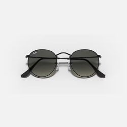 Ray-Ban ROUND METAL RB3447N Round Sunglasses, Black/Gray Gradient, Unisex