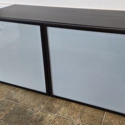 GORGEOUS Large Cabinet w Frosted Glass Doors for Wall / Top of Desk