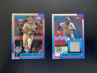 2025 Topps Tatis Jr.-Chrome & Bogaerts-Relic 35 Anniversary Cards
