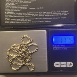 14k Solid Gold Rope Chain