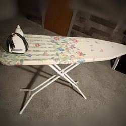 Folding Ironing Board & Steam Iron Set - Great Condition