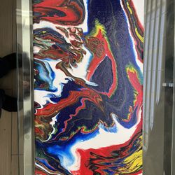 Self Made Pour Painting By Inspiring Artist 20in X 10in