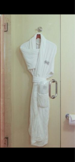 White Terry Cloth Bathrobe with Belt