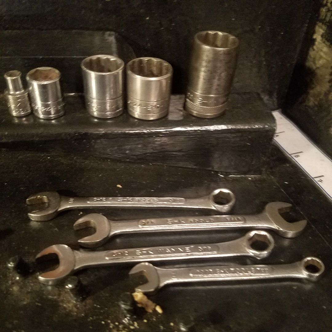 9pc SK Tool Lot - 4 Wrenches & 5 Sockets