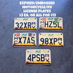 EXPIRED ARIZONA MC/RV PLATES, MAN CAVE DECOR