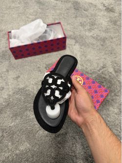 Tory Burch Black Rhinestone Sandals
