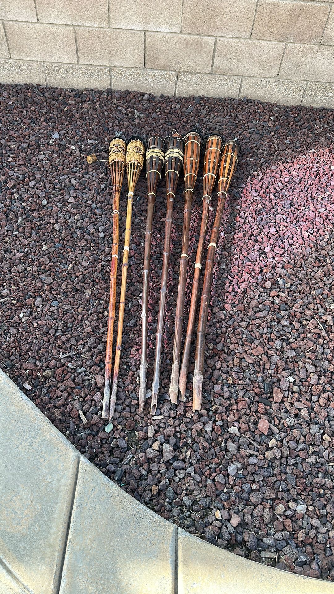 Set Of 7 Tiki Torches