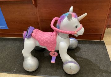 Kid Trax 12V Rideamal Unicorn Interactive Ride-On Toy with Lights & Sounds