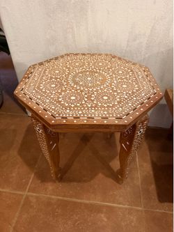 Ivory Inlay Octagon Table