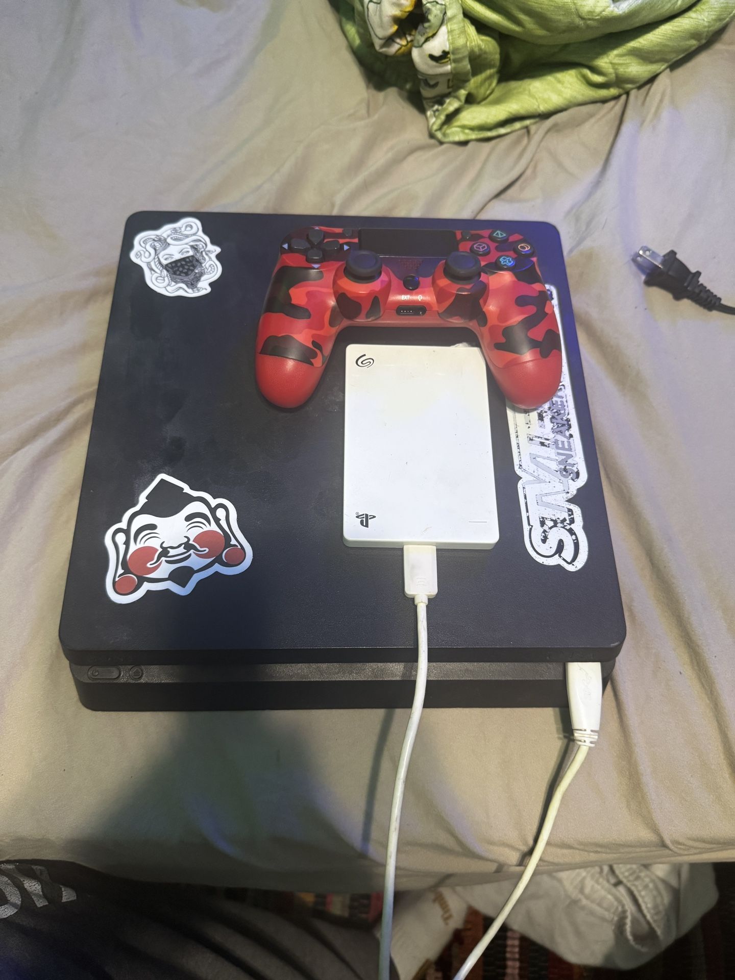 ps4 with controller and 1tb extra hard drive