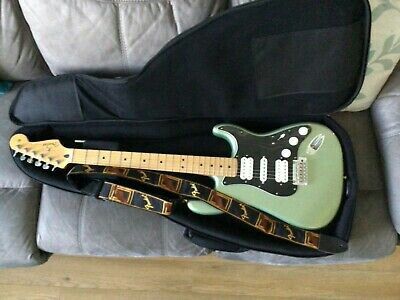 Fender Stratocaster Electric Guitar, Mexican made, Sage Green with Fender Strap.