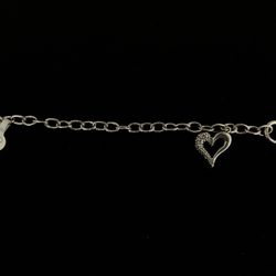 $90 Silver Bracelet w/ Heart Charm