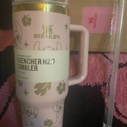 Brand New Inbox  Stitch Lilo & Stitch Disney insulated tumbler #Disneylnspired Light pink and gold Hashtags: 4 919