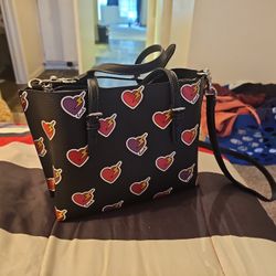 Mollie Tote Bag 25 With Heart Bolt Print