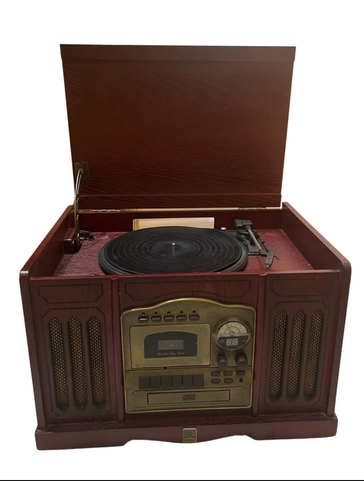 Thomas Pacconi Phonograph, AM/FM Record Radio, Cassette & CD Player TPC-HD-12