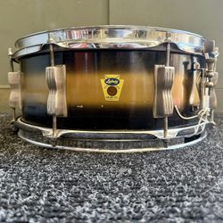 Ludwig No. 908 Jazz Festival 5x14" 8-Lug Snare Drum with Transition Badge 1(contact info removed) - Black/Gold Duco Lacquer