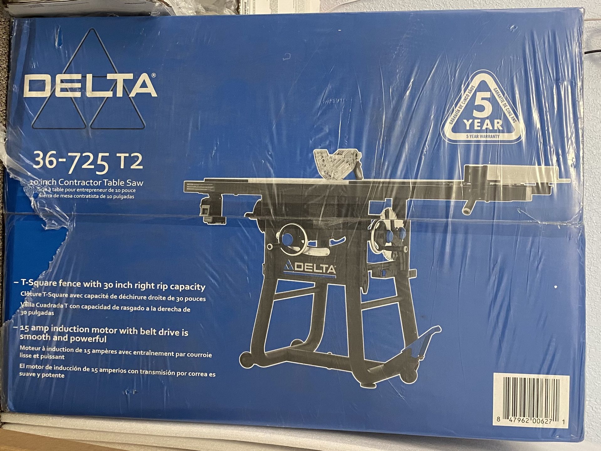 DELTA 36-725T2 - Table Saw - 10 Inches - 15 Amp - Corded
