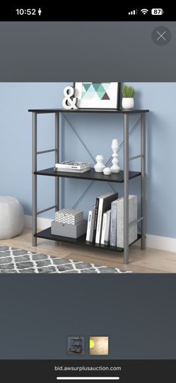 AMERIWOOD HOME GARRETT 3 SHELF BOOKCASE, BLACK OAK 