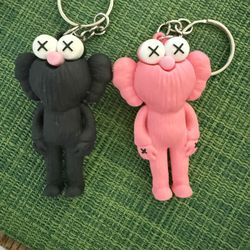 Black & Pink KAWS ELMO Keychains