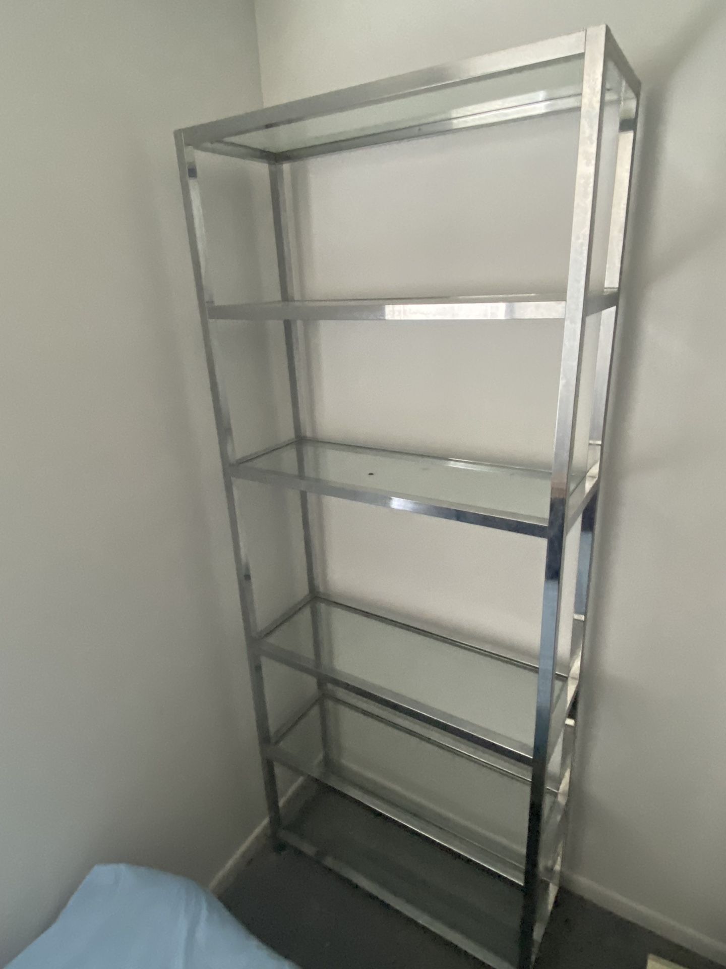 1970’s Chrome And Glass Shelving Unit