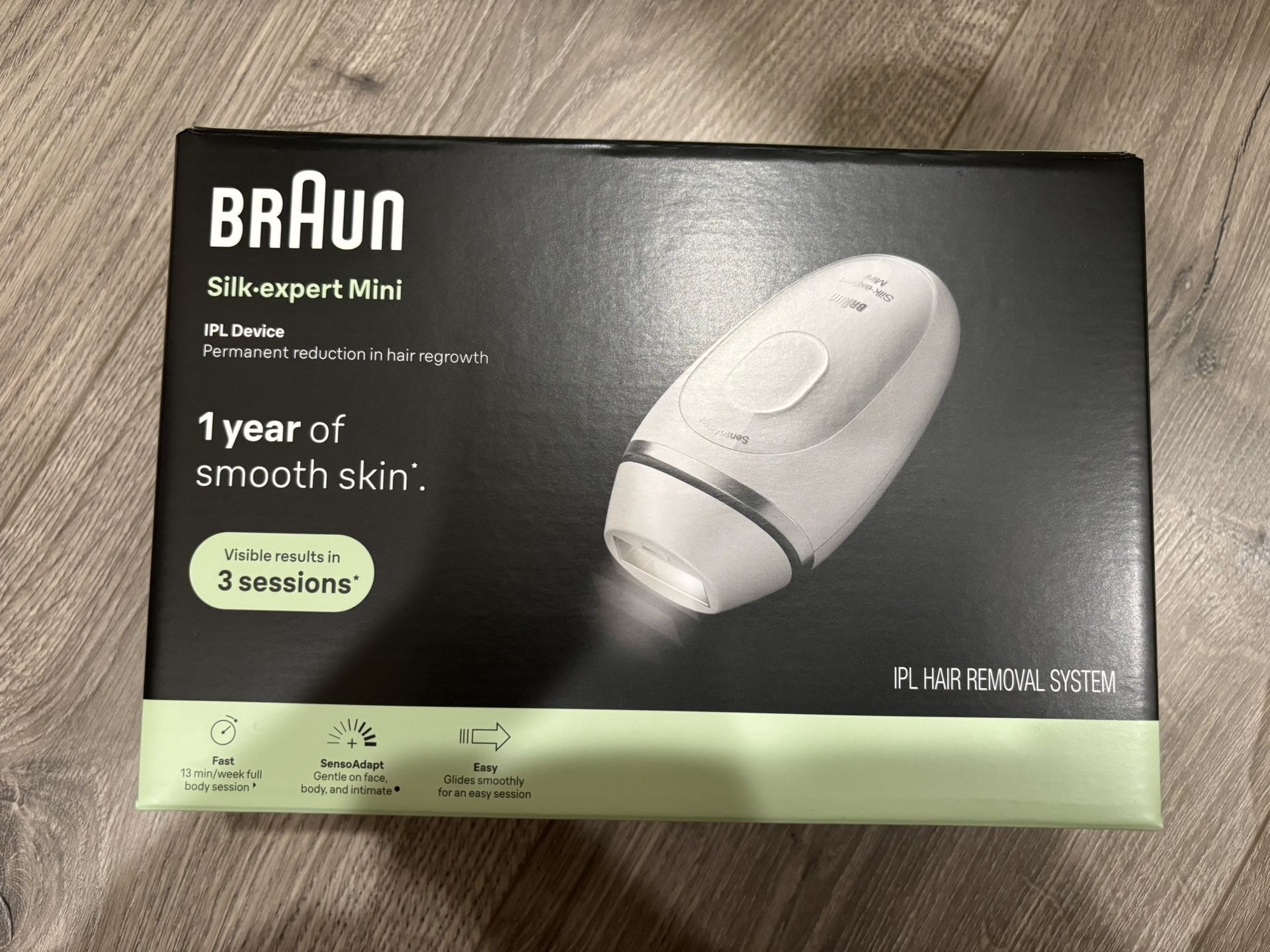 Braun IPL Silk-Expert Mini Laser Hair Removal at Home, Permanent Hair Reduction for Women and Men with Pouch, Venus Razor, PL1103