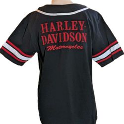 Women's Harley-Davidson Button-up Jersey Missing Buttons Size Medium