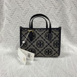 Tory Burch Mini T Monogram Tote Navy