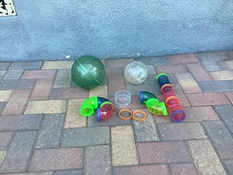 7 Inch And 5 Inch Hamster Exercise Ball Small Animal Pet Gerbil Tunnel And Food Tray