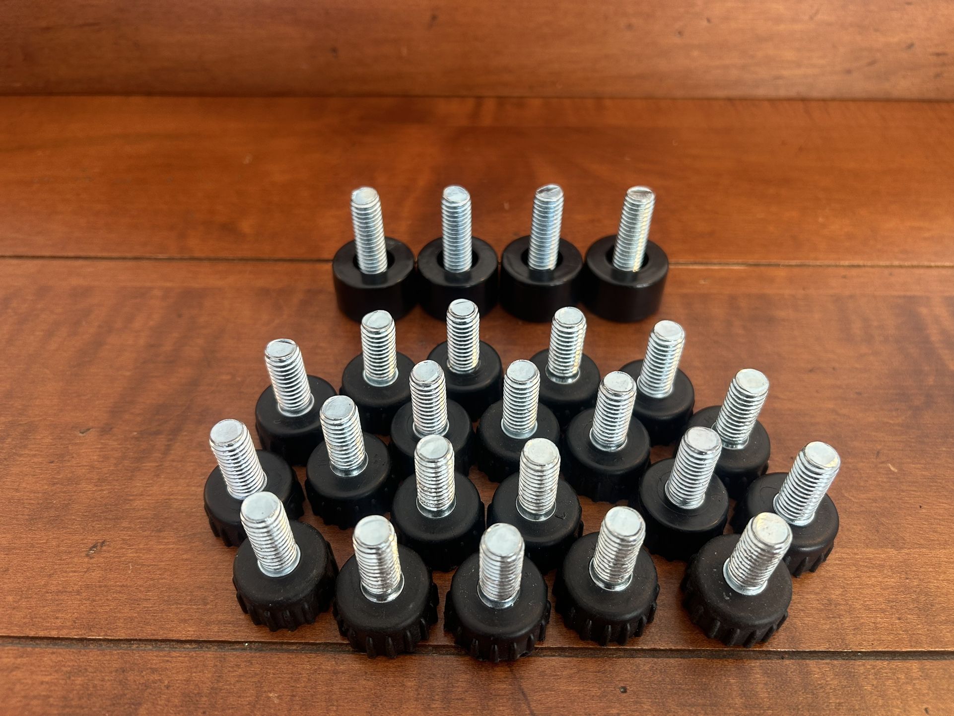 Set of 24 Heavy Duty Hard Plastic Glides Levelers 1” & 1 1/8” - Screw Size 5/16”