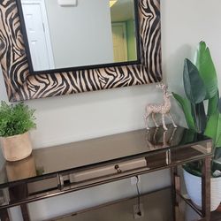 Noelle Glass Top Console Table