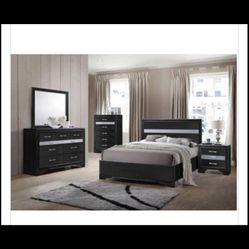 Queen Bed Dresser Mirror Nightstand 