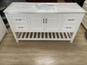 60 Inch Vanity Cabinet White Color Special price $639