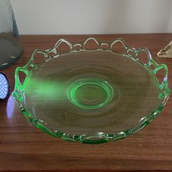 Uranium Glass Bowl  Perfect Condition  