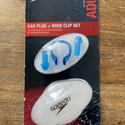 Speedo Unisex Swim Training Profile Nose Clip & Ear Plugs Blue