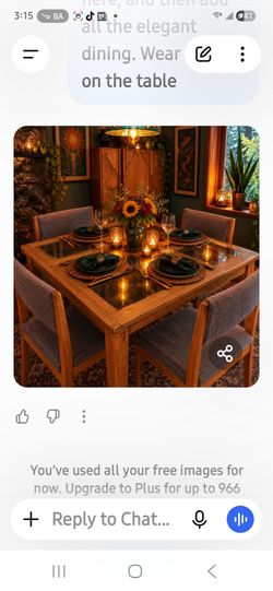 Dining table and 4 chairs
