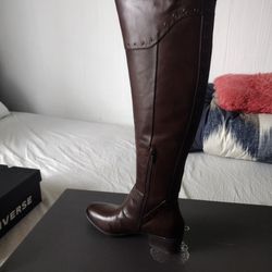Women's Dark  Brown  Leather High Boots Cost 180 Selling For 60.00