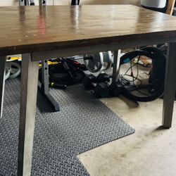 Brown and Gray Dining Table