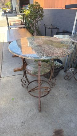 Antique beautiful cast-iron Marble bistro Table