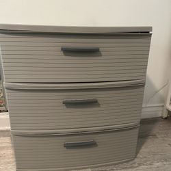 3 Drawer Storage Drawers Light Grey