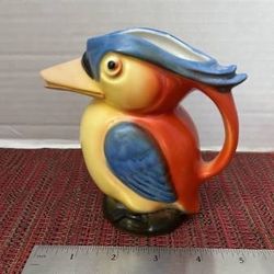 Vtg 1930's-50's Kookaburra Hand Painted Ceramic Creamer Pitcher German