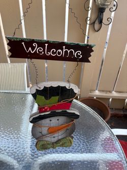 Snowman Welcome Sign Christmas Decoration