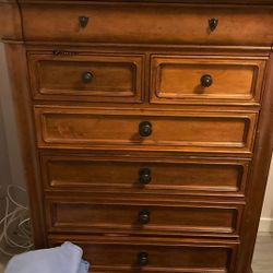 Leather Bed and Dresser 