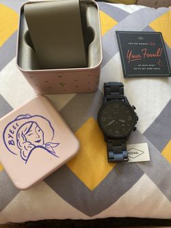 Fossil Nate Black Stainless Chronograph Watch