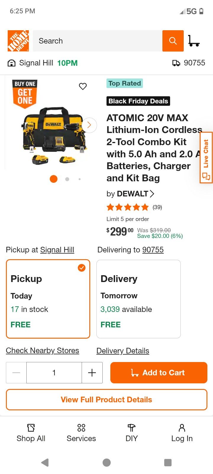 DeWalt Drill And Battery Set ''Atomic Compact Series''